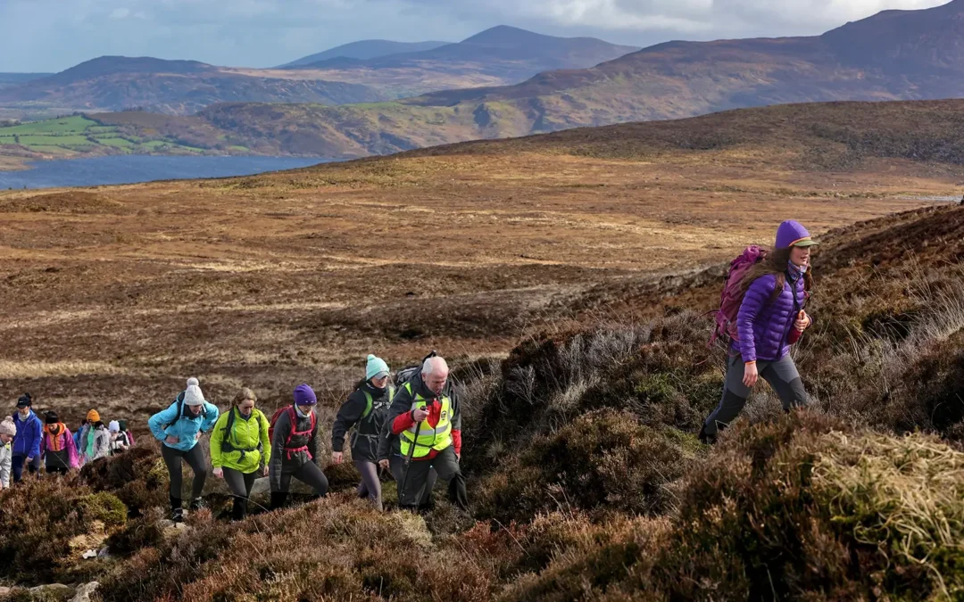 Wander Wild Festival groupclimbing with Ros Purcell on Mangerton Mountain