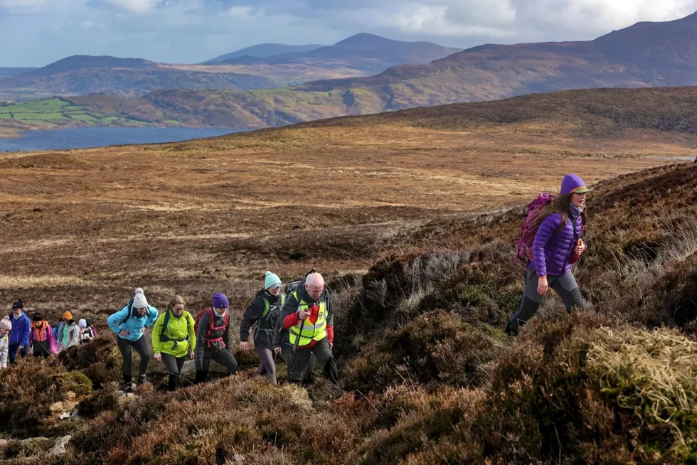 Wander Wild Festival groupclimbing with Ros Purcell on Mangerton Mountain