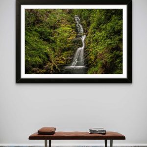 A framed photo hanging in a gallery