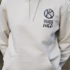 Front view of someone wearing a sand wander wild hoodie