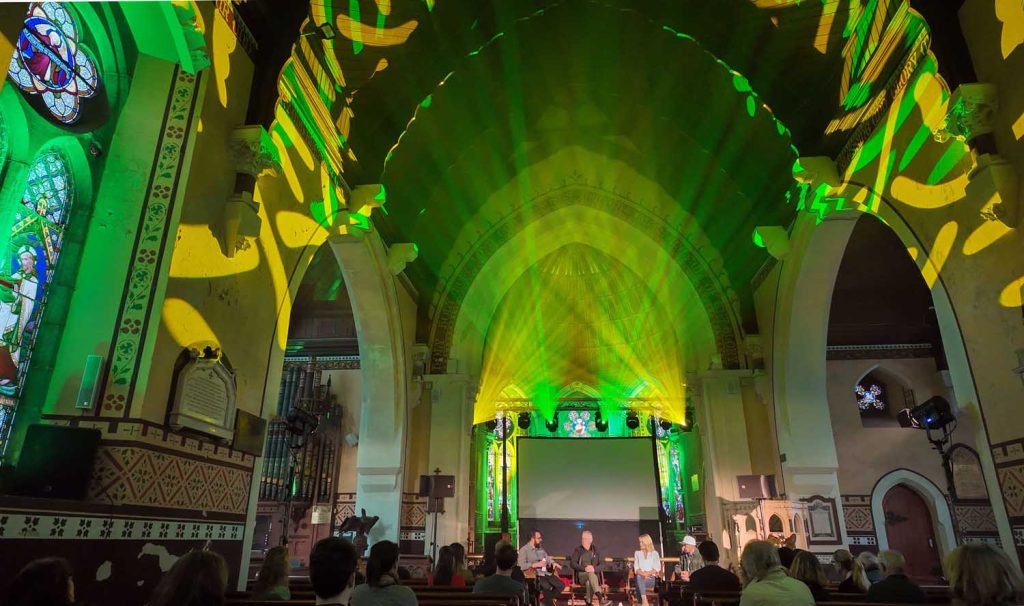 Lightshow during fireside chats