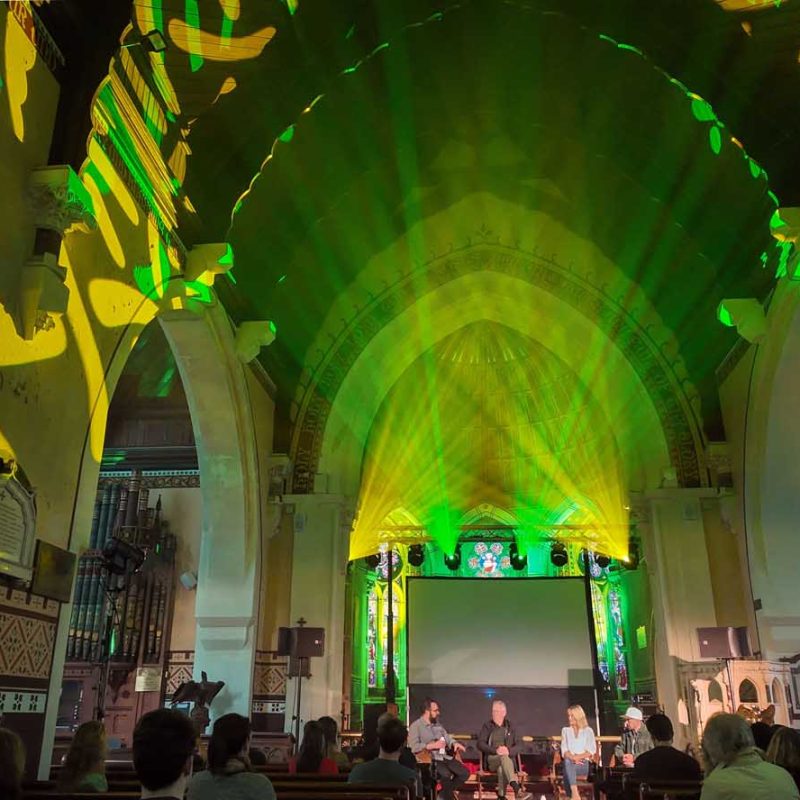 Lightshow during fireside chats