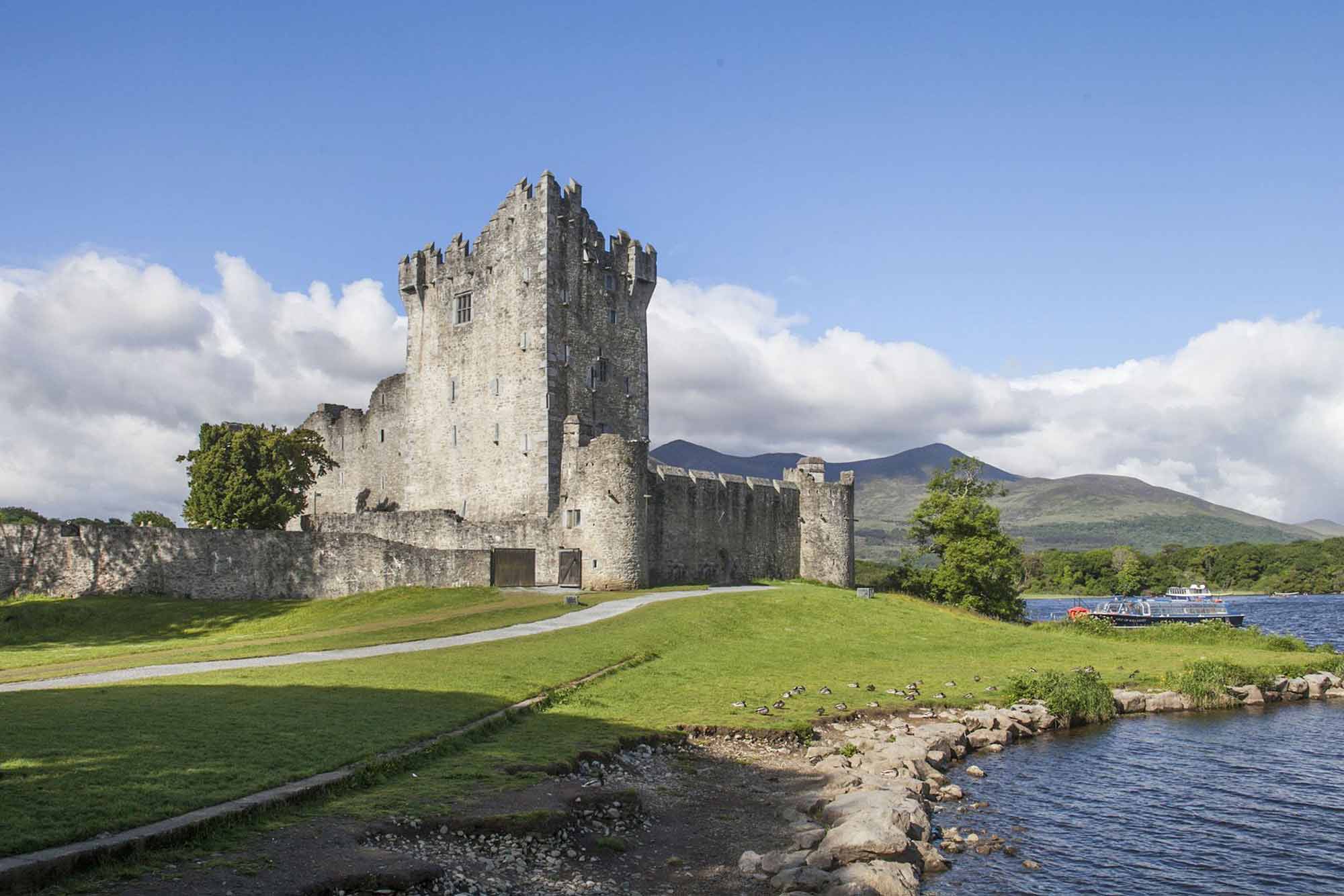 Ross Castle on a bright day